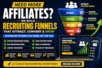 create an affiliate and MLM recruiting funnel with email automation