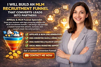 create an affiliate and MLM recruiting funnel with email automation
