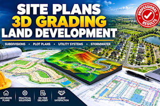 design subdivision layout site plan 3d grading plot master swmm utility system
