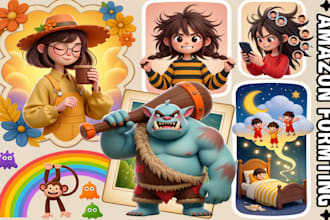 draw amazing 3d children book illustration and children story book for kids