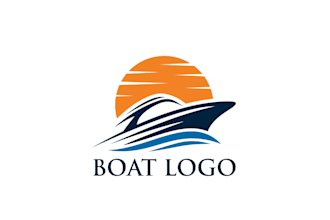 do modern marine, boat, yacht and shipping logo design