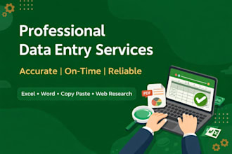 do accurate data entry, copy paste and excel work