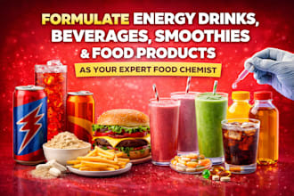 formulate energy drinks and food products, beverages, smoothies and sodas