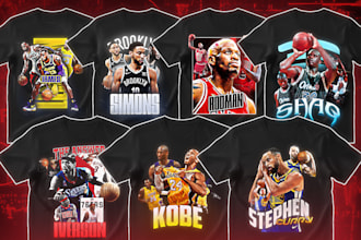 design a vintage 90s bootleg nba streetwear t shirt