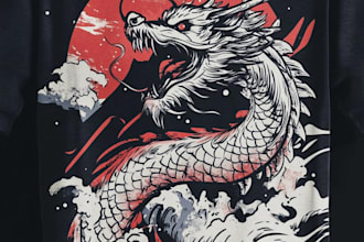 do a japanese t shirt illustration