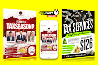 design a tax flyer, credit repair and credit score flyer
