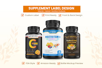 design professional supplement label design with fda style and amazon ready