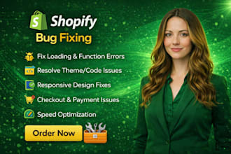 do shopify bug fixing, shopify custom coding, shopify website design fixing