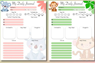 design children journals, planners, workbooks and children book cover design