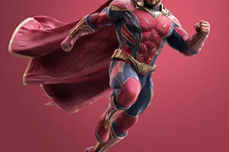 draw a dynamic superhero character in marvel rivals style