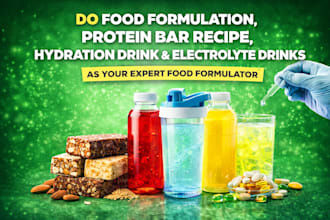do food formulation, protein bar recipe, hydration drink and electrolyte drinks