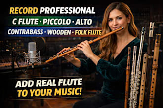 record professional c flute piccolo alto contrabass wooden folk flute