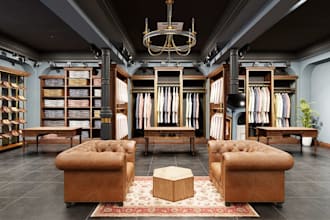 design retail store interior,modern clothing store,showroom visuals, 3drendering