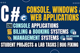 c sharp, cpp, c, and dot net desktop or web application tasks