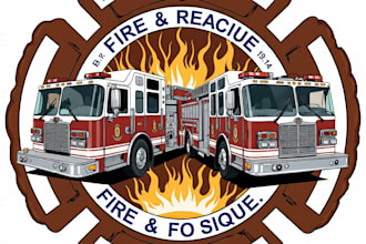 create a custom firefighter or fire department logo