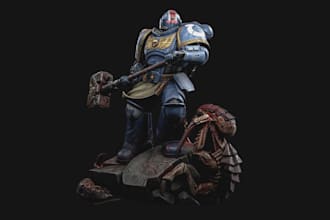 create and paint custom 3d space marine warhammer 40k 3d printable stls