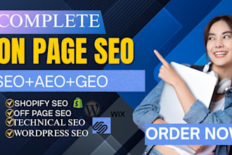 do monthly website onpage SEO for wordpress, wix, or shopify website
