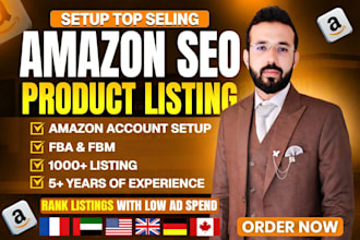 set up seo amazon fba fbm product listings for pl, amazon listing creation pl