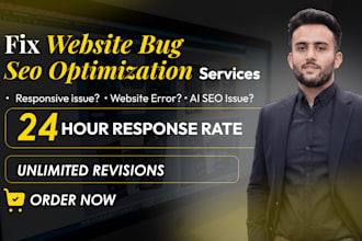fix any website bug, optimization, automation, seo ranking
