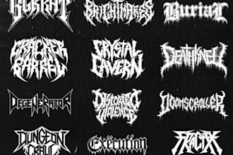 design gothic metal style logo for rock band