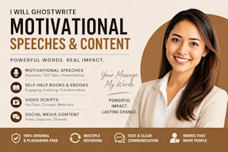 write powerful motivational speeches and keynote talks