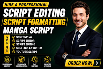 write and edit movie script screenplay film script youtube comedy script editing