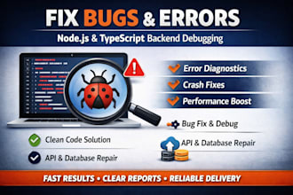 fix bugs and errors in your nodejs typescript backend