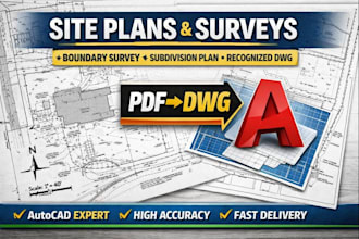 create a pro site plan, boundary survey, subdivision plot plan in autocad