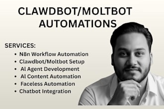 create and setup clawdbot moltbot, ai agents , automations and workflows