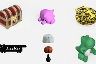 create cute 3d printable models for toys or accessories