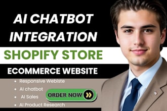 setup shopify ecommerce website dropshpping store ai chatbot whatsapp ai chat