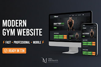 create a professional gym website for fitness businesses