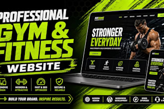 create a professional gym website for fitness businesses
