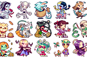 draw pixel character, rpg sprite sheets, 2d pixel animation, nsfw pixel game art