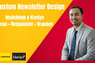 design email newsletter, mailchimp and klaviyo newsletter