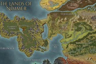 do fantasy world map illustration rpg dnd novels city vector board game book map