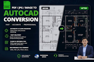 convert pdf jpg and sketches to autocad dwg
