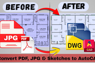 convert pdf jpg and sketches to autocad dwg