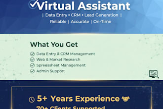 be your VA for lead generation, CRM data entry, list builder