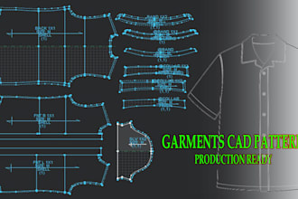 make professional garments cad pattern and grading for production