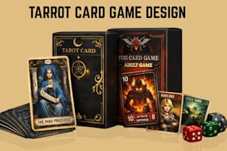 design tarrot card game, adult card game design tcg trading card game