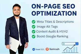 optimize on page SEO, meta titles, descriptions and alt tags