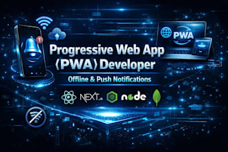 build a pwa from a website with push notifications offline