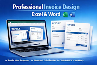 create professional invoice design templates in microsoft excel and word