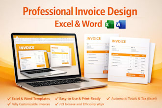 create professional invoice design templates in microsoft excel and word