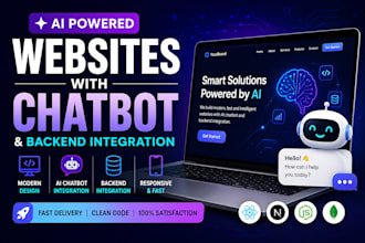 develop a fullstack modern website with chatbot