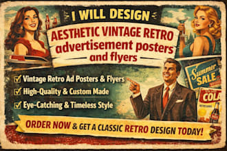 design aesthetic vintage retro advertisement posters and flyers