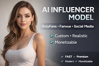create ai influencer model for onlyfans fanvue products social media fitness fan
