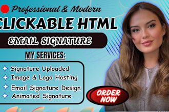design modern html email signature for outlook, apple, business card design