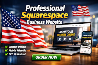 design a custom professional squarespace business website united states standard